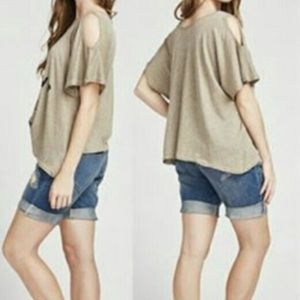 Wilfox Cold Shoulder 'Sworn to NONE' T-shirt sz L